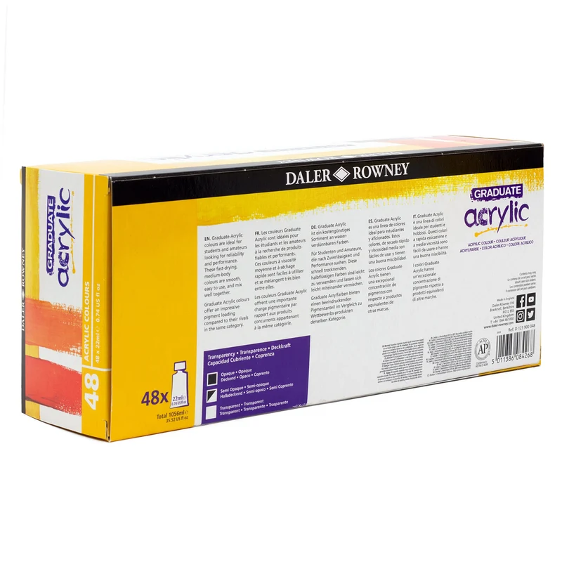 DALER ROWNEY Graduate set akrilnih barv 48 x 22 ml