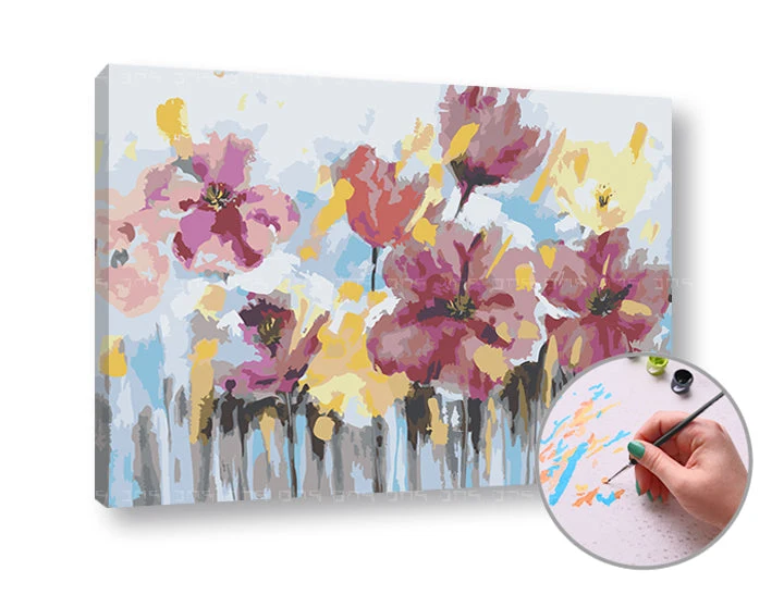 Paint by Numbers ABSTRACT FLOWERS | Low Difficulty