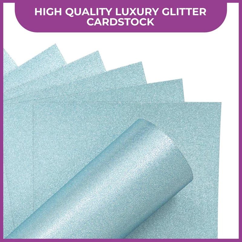 Crafter's Companion - A4 Glitter Card - 250gsm 10 Sheets - Baby Blue
