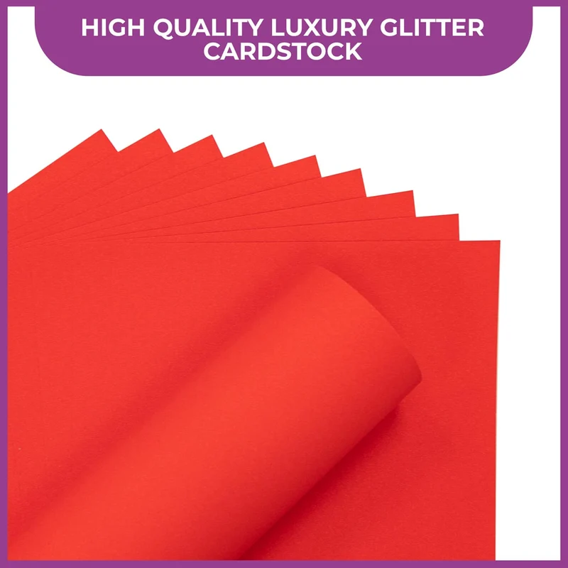 Crafter's Companion - A4 Glitter Card - 250gsm 10 Sheets - Christmas Red