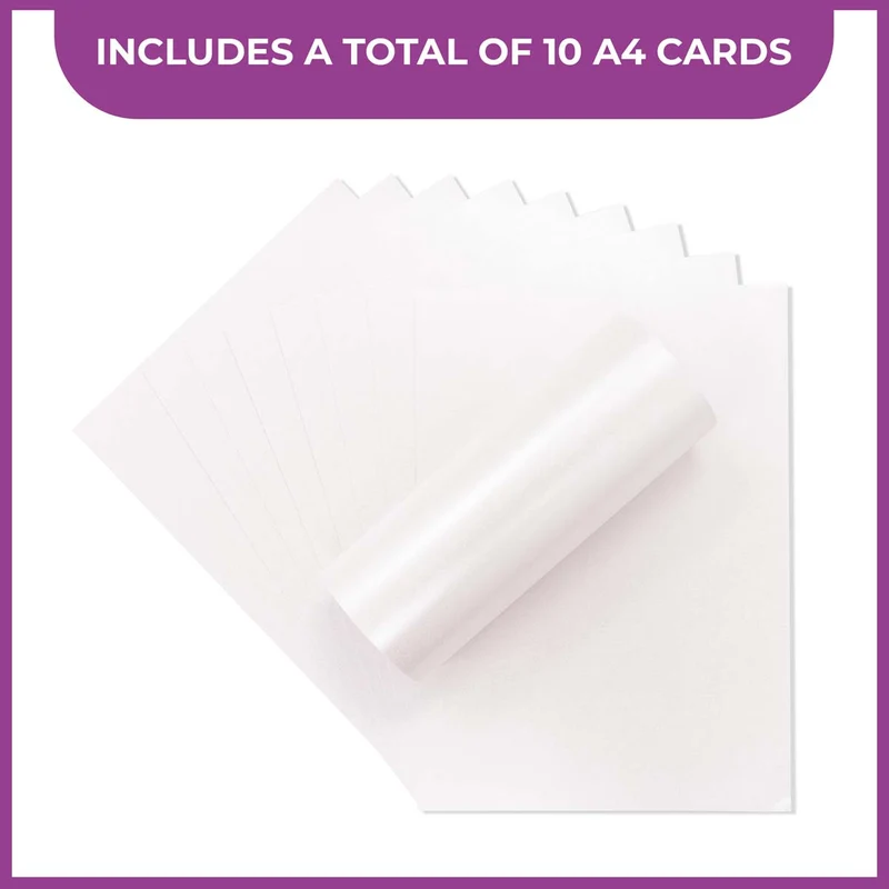 Crafter's Companion - Centura Pearl Effect - A4 Card 300gsm 10 Sheets - Snow White Hint of Silver