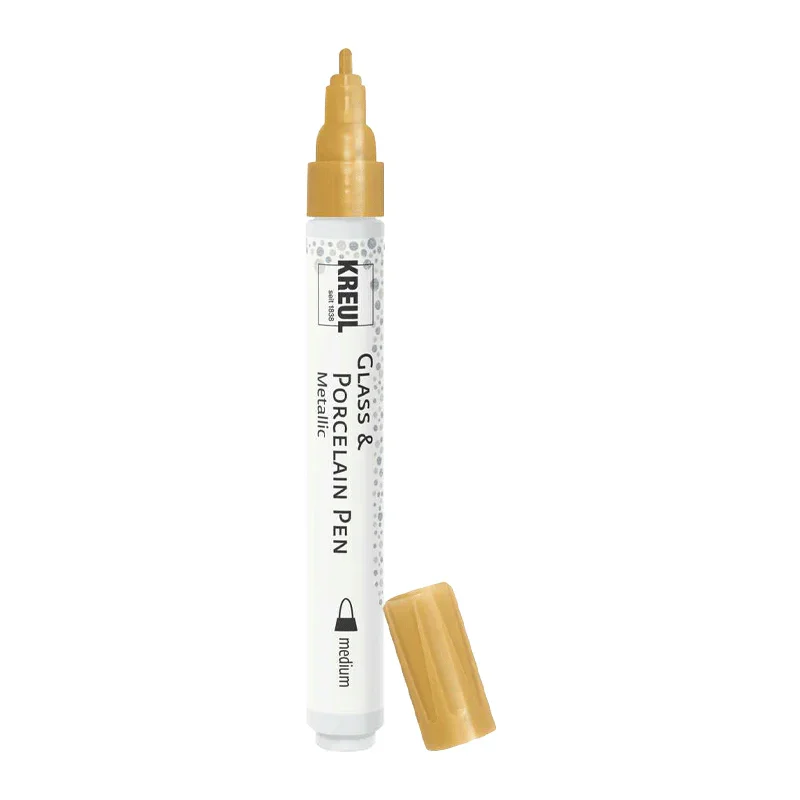 KREUL Glass & Porcelain Pen Metallic medium, Gold, 2-4 mm