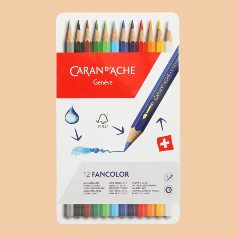 Caran d’Ache Fancolor Aquarelle – 12er Set