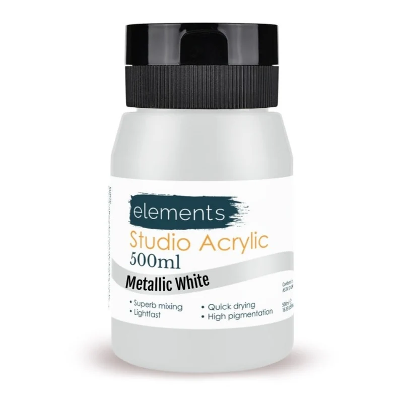 Elements 500ml Acrylic Metallic White