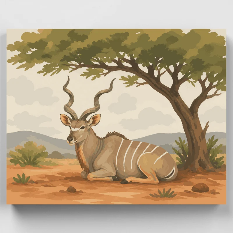 Resting Kudu at Addo - Paint by Numbers Kit