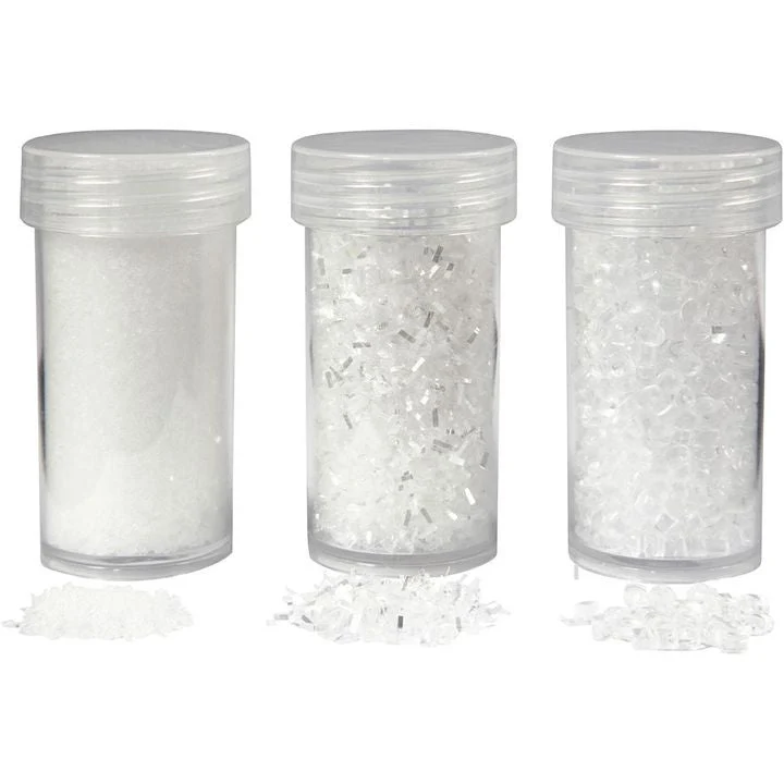 White Glitter Set of 3