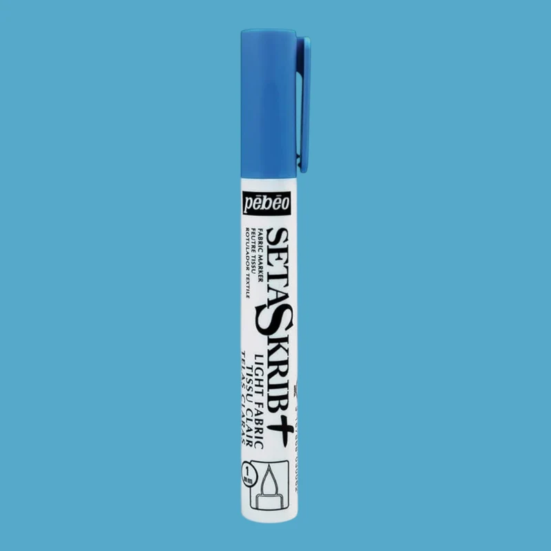 Pébéo SetaSkrib+ Stoffmalstift – Hellblau, für helle Stoffe