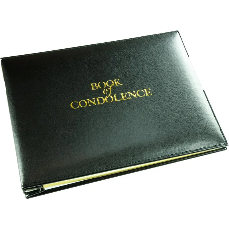 Esposti - Loose Leaf Funeral Book of Condolence Black with Presentation Box EL59