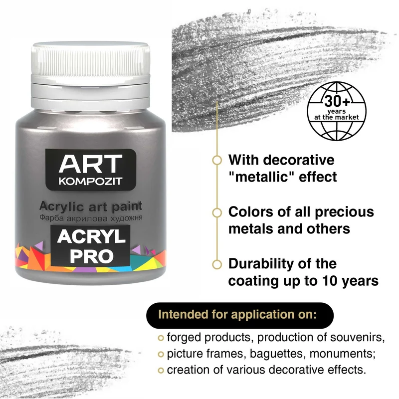 Kompozit ACRYL PRO Metallic Acrylic Paint Set, 6 x 20 ml