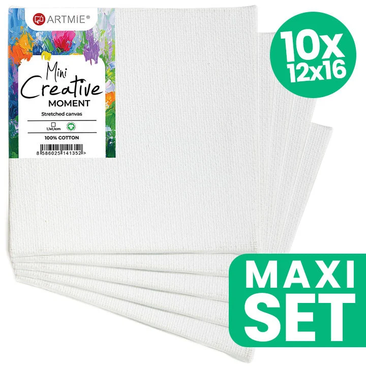 ARTMiE Mini Hobby Painting Canvas Set of 10, 12x16 cm