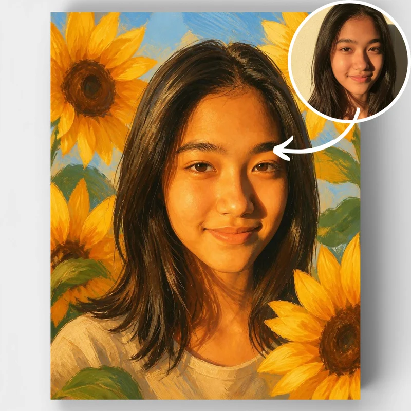 Sunflower Bloom - Custom Paint by Numbers Kit