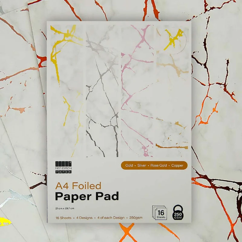 First Edition - A4 Foiled Paper Pad White 250gsm