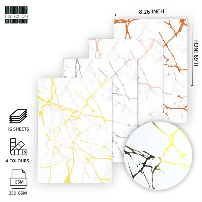 First Edition - A4 Foiled Paper Pad White 250gsm