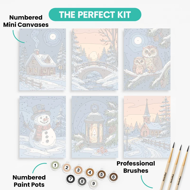 Cozy Winter Nights - Mini Paint by Numbers Set