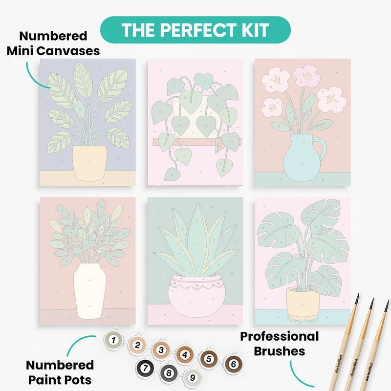 Botanical Bliss - Mini Paint by Numbers Set