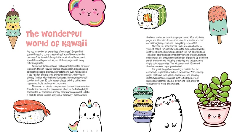 Walter Foster - Cute Kawaii Colouring Kit