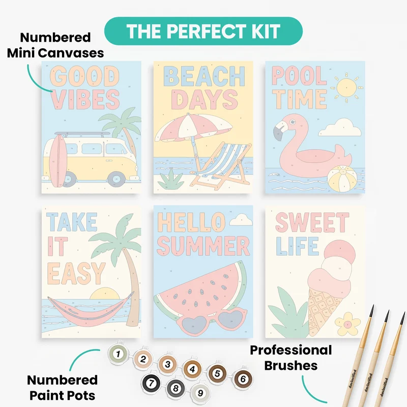 Summer Vibes - Mini Paint by Numbers Set