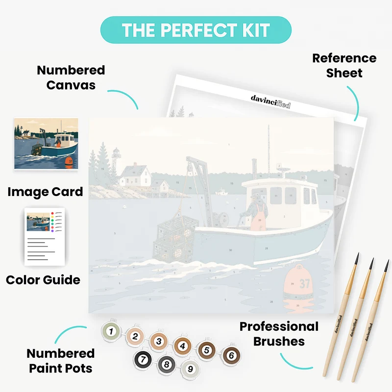 Hauling Lobster Traps - Paint by Numbers Kit