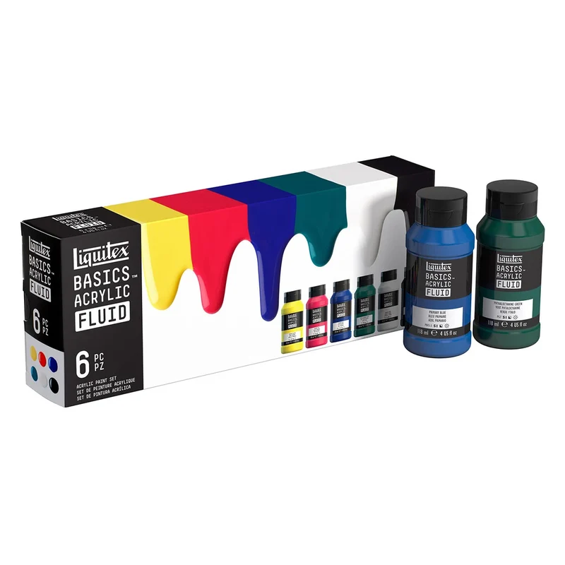 Liquitex Basics Fluid Acrylic Set 6 x 118ml
