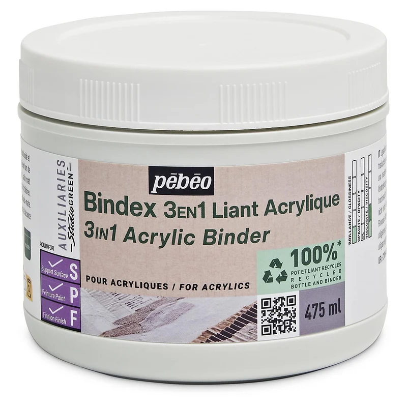 Pebeo - Bindex 3in1 Acrylic Binder Studio Green - 475ml
