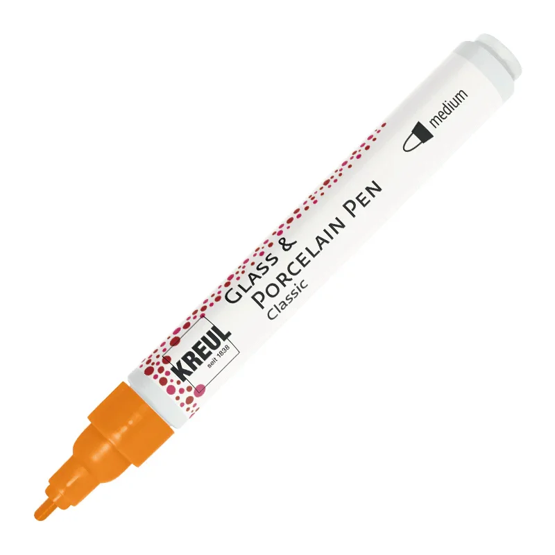 KREUL Glass & Porcelain Pen Classic medium, Orange, 2-4 mm