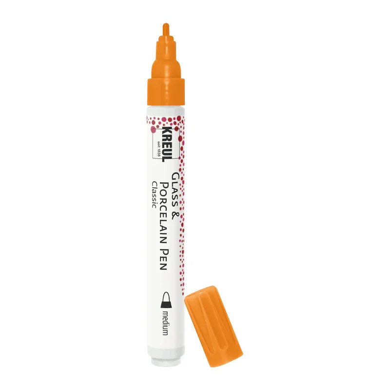 KREUL Glass & Porcelain Pen Classic medium, Orange, 2-4 mm