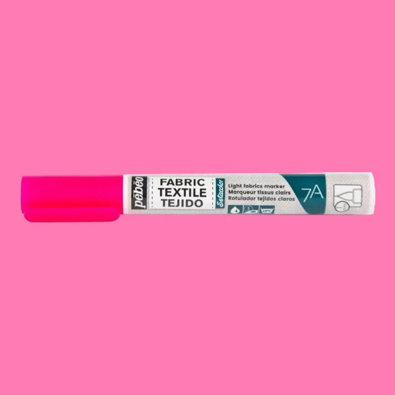 Pébéo Setacolor Stoffmarker 7A – Neonrosa, für helle Stoffe