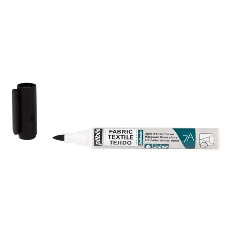Pébéo Setacolor Stoffmarker 7A – Schwarz, für helle Stoffe
