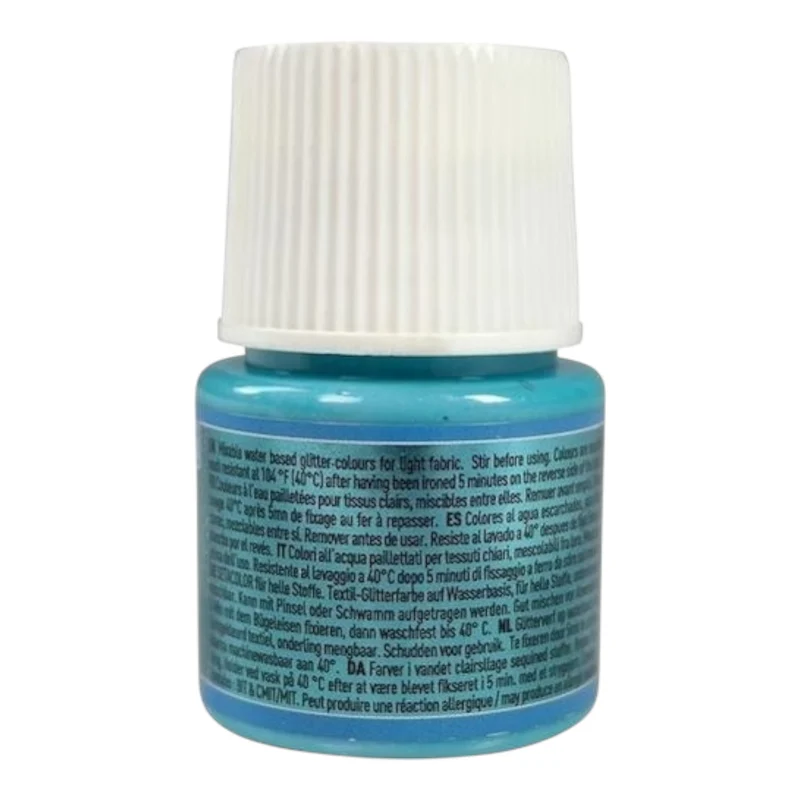 Pébéo Setacolor Glitter Textilfarbe – Türkis 206 , 45 ml