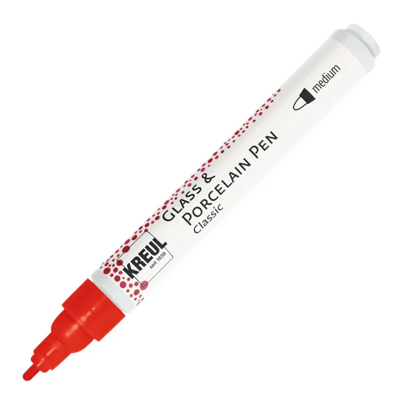 KREUL Glass & Porcelain Pen Classic medium, Kirschrot, 2-4 mm