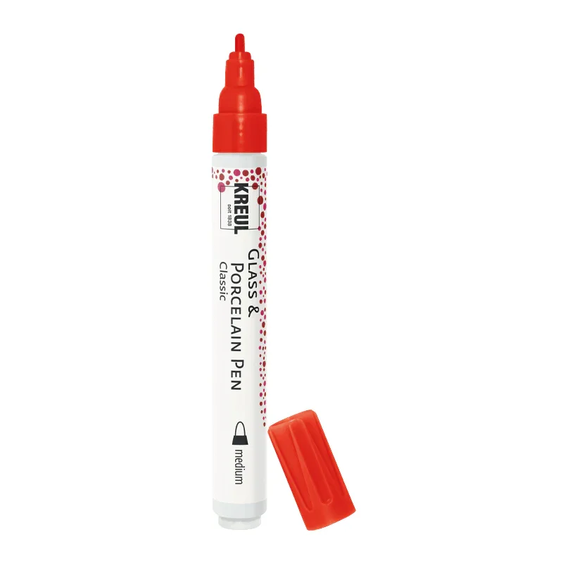 KREUL Glass & Porcelain Pen Classic medium, Kirschrot, 2-4 mm