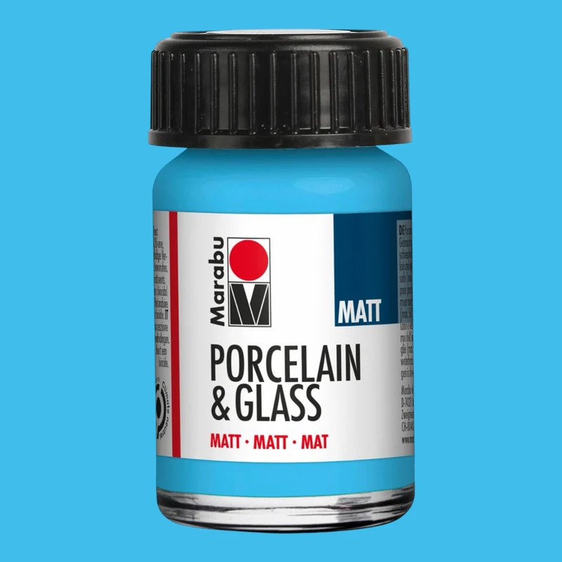 Marabu Matt Porzellan- und Glasfarbe, Hellblau 090 , 15 ml