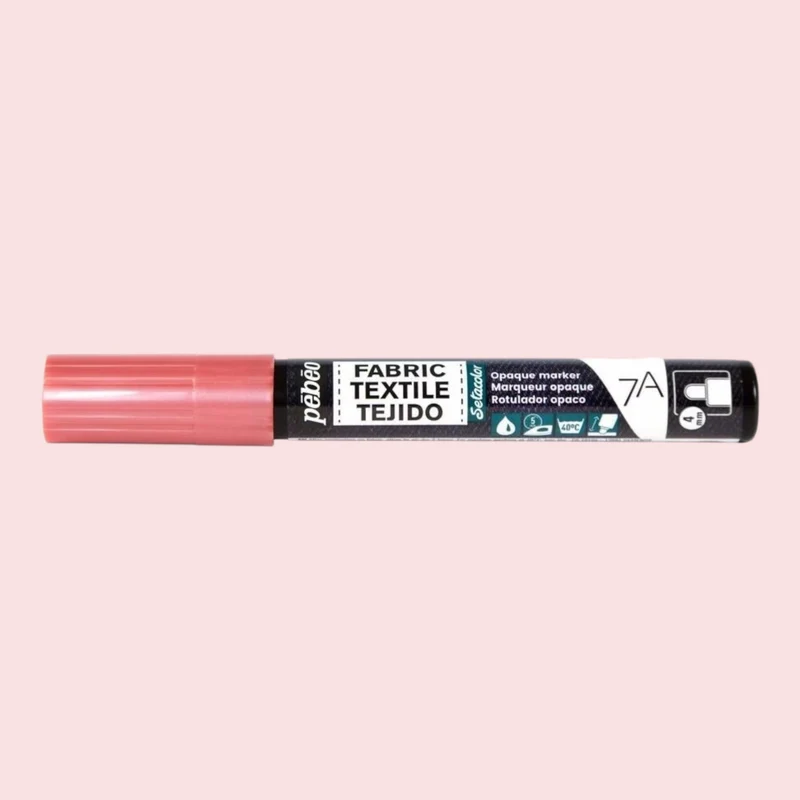Pébéo Textil 7A Marker Opak – 4 mm Rundspitze , Kupferrosa