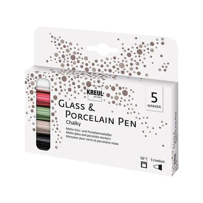 KREUL Chalk Markers for Glass and Porcelain, Set of 5