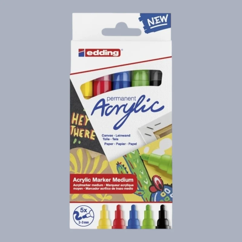 Edding Acrylic Marker 5100 basic Set (5-teilig)