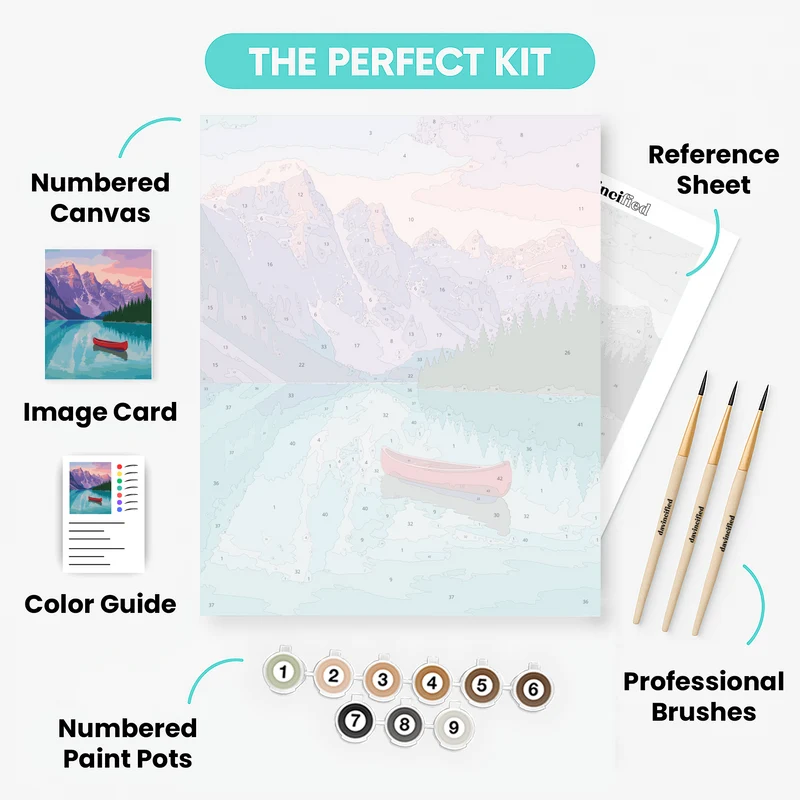 Lone Red Canoe - Paint by Numbers Kit