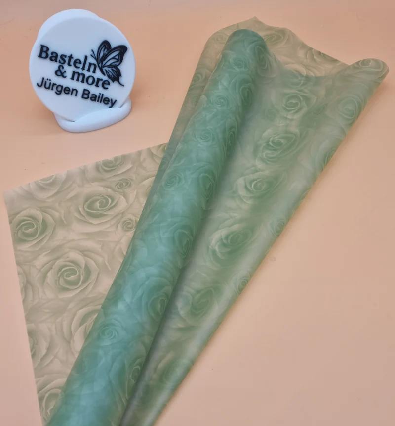 Folie Frostfolie mit Rosen "Grün 214" 50cm*9m