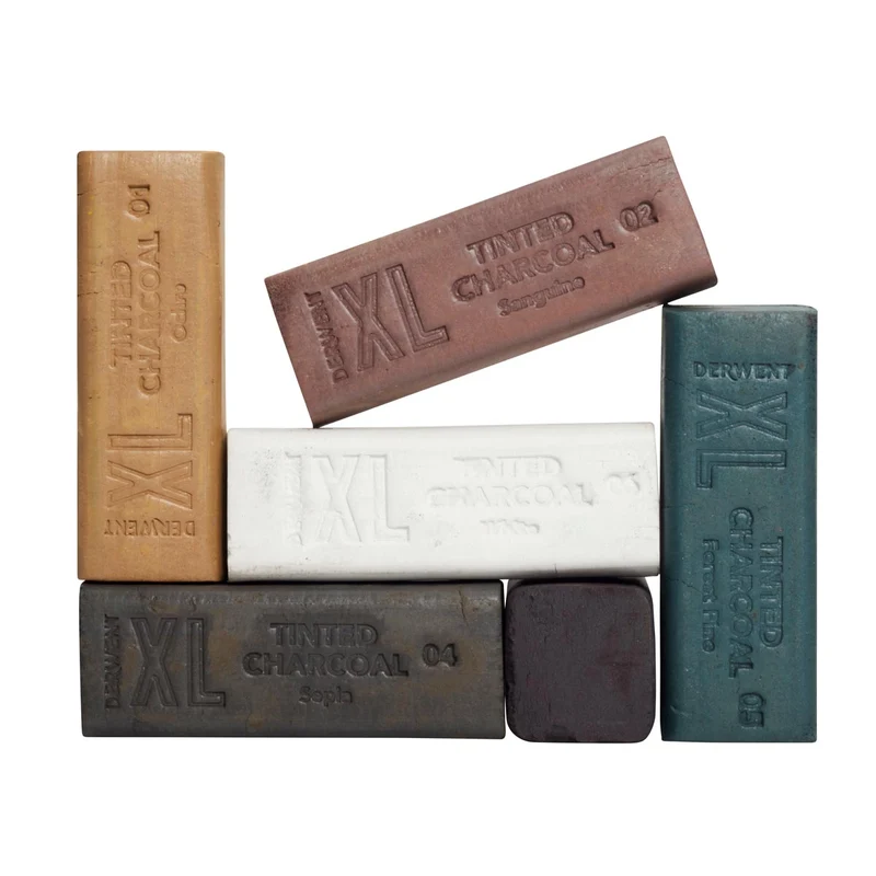 Derwent - Tinted Charcoal XL Blocks - 6 Tin