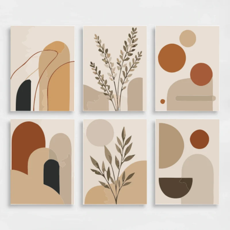 Boho Terracotta Shapes - Mini Paint by Numbers Set