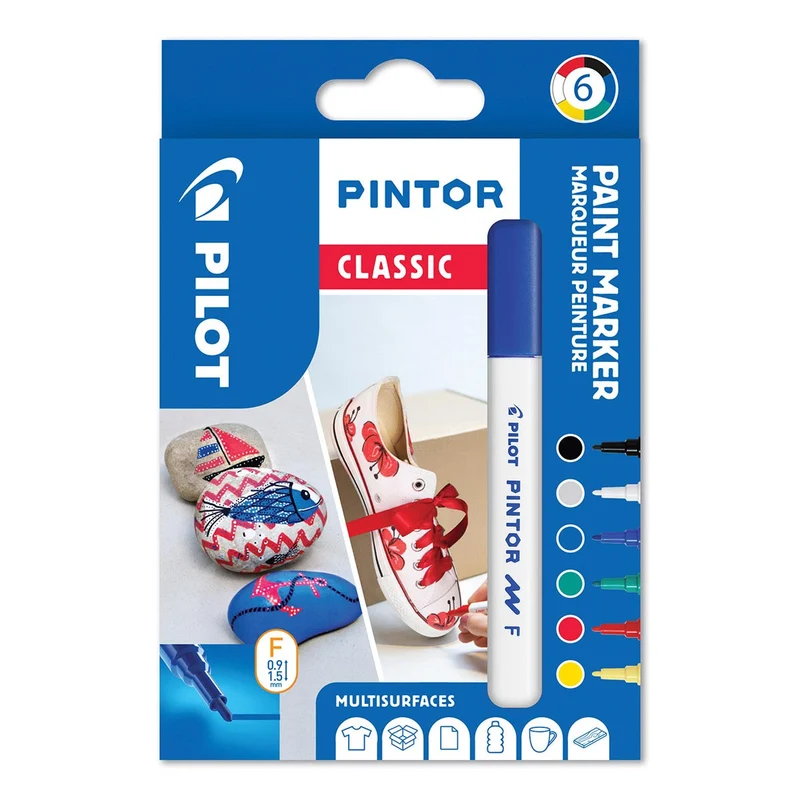 Pintor - Paint Marker Fine Tip 6 Pack - Classic