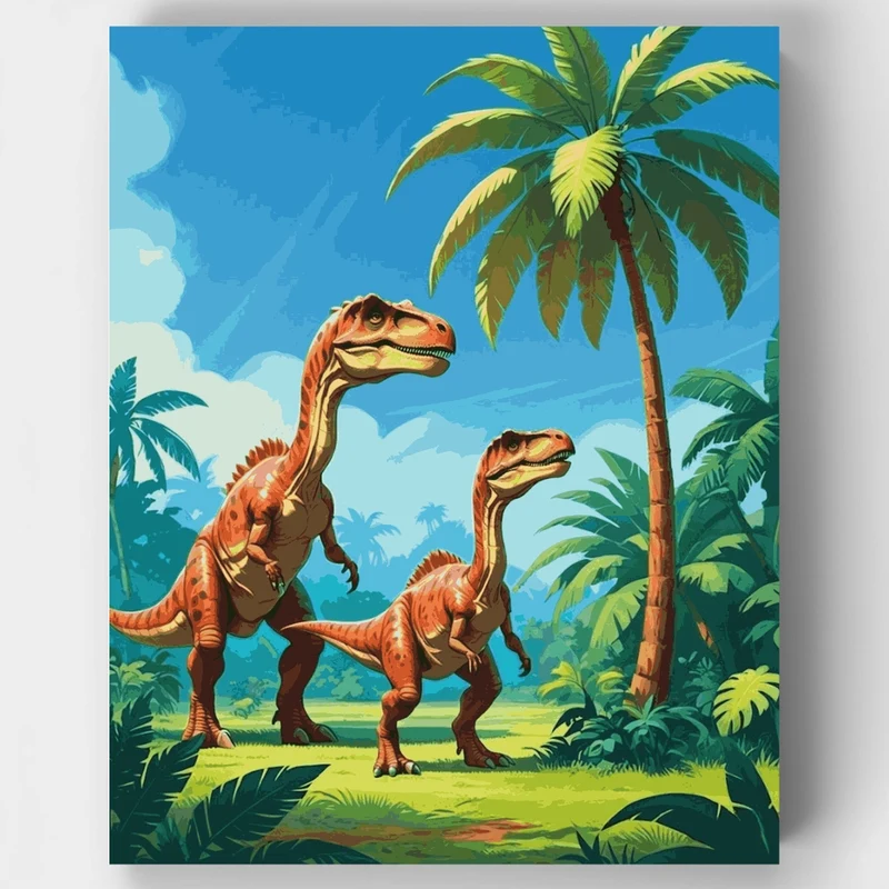 Dinosaurs in Paradise - Paint by Numbers Kit