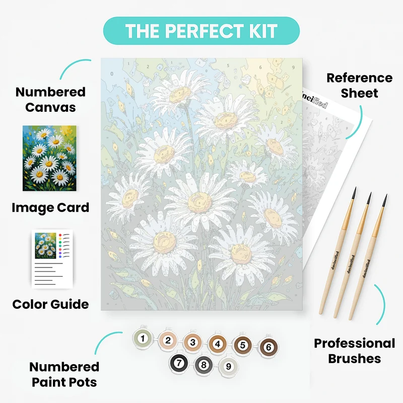Vibrant Daisy Field - Paint by Numbers Kit