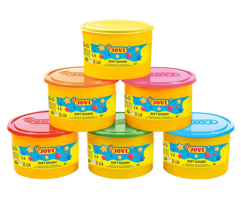 Σετ πλαστελίνης JOVI Soft Dough νέον χρώματα 6 x 460 g