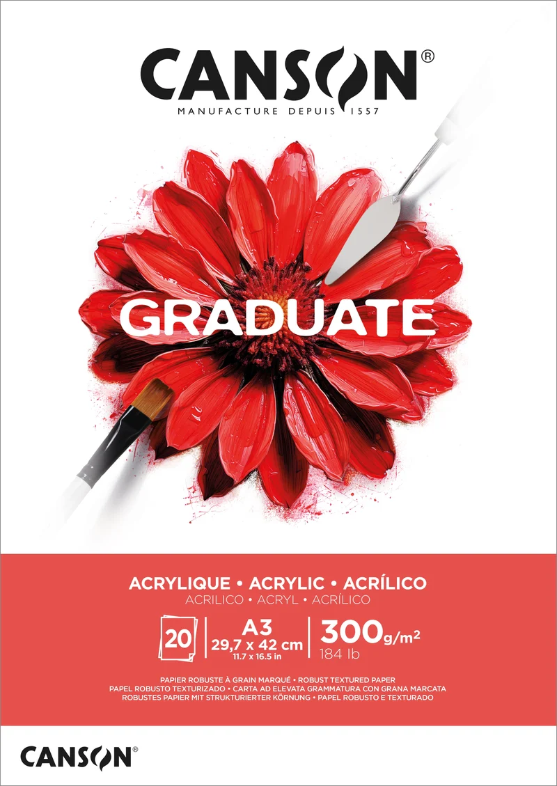 CANSON Graduate Acrylblock 300 g 20 Blatt A3 geleimt
