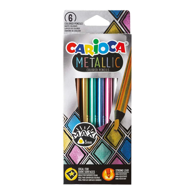 Carioca trokutaste metalik drvene bojice Metallic, 6 kom