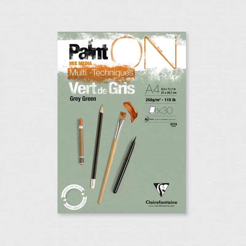 Clairefontaine Paint'On Mix Media μπλοκ 250 g με κόλλα