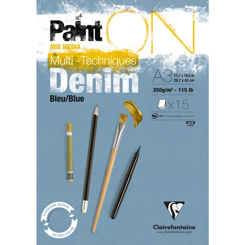 Clairefontaine Paint'On Mix Media μπλοκ 250 g με κόλλα