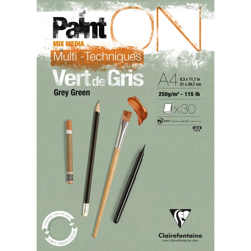 Clairefontaine Paint'On Mix Media μπλοκ 250 g με κόλλα