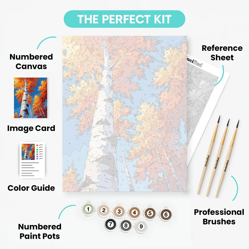Autumn Birch Trees - Paint by Numbers Kit