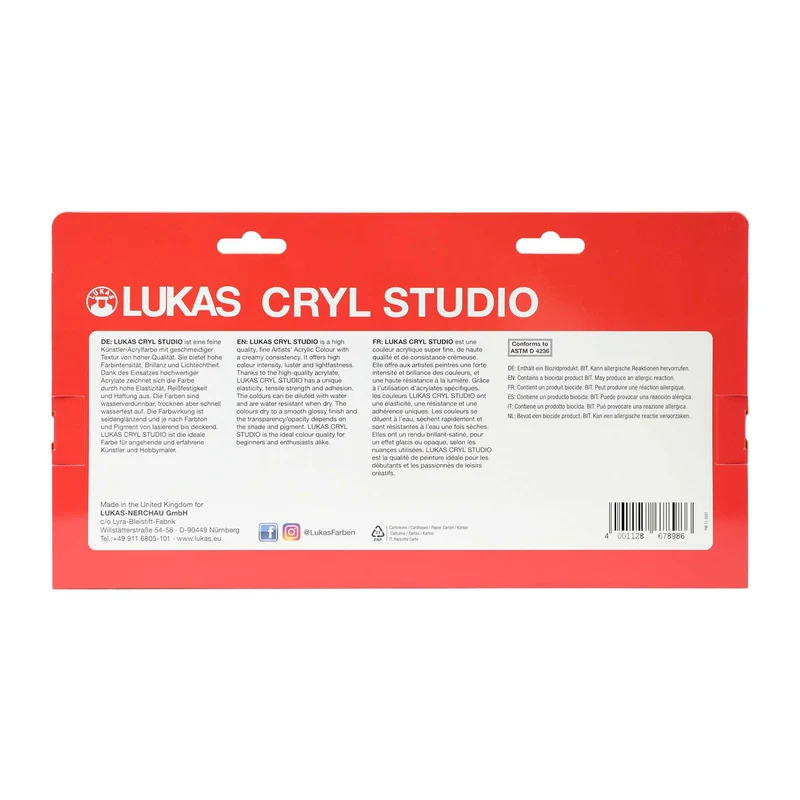 Set akrilnih barv LUKAS Cryl Studio 9 x 100 ml